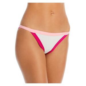 L SPACE Women's Ivory Stretch Ribbed Vacay Bikini Swimwear Bottom XS